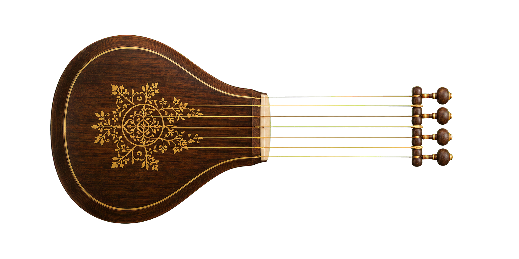 Decorative tanpura forming the beginning of the pitch line